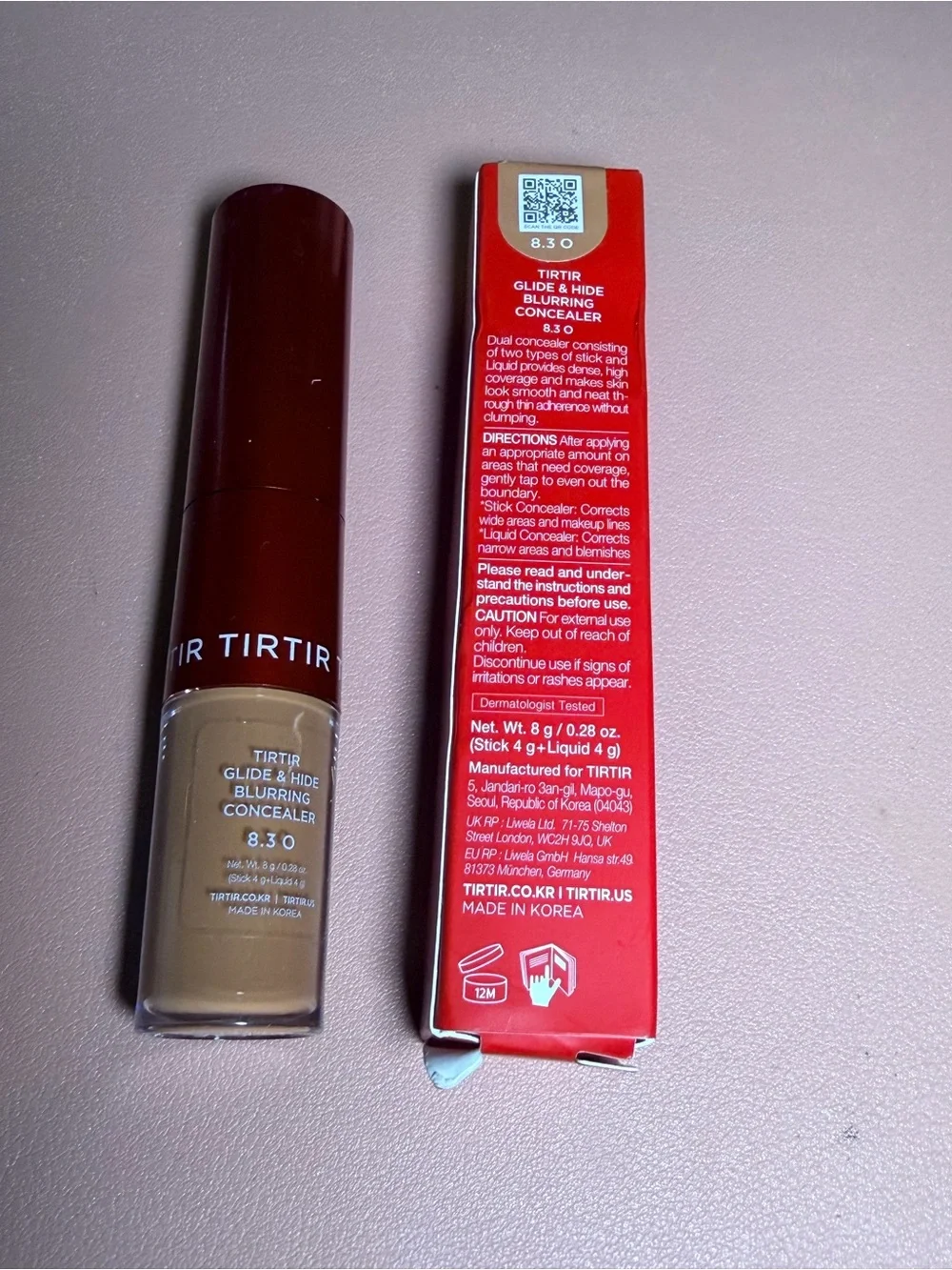 TIRTIR Glide & Hide Blurring Concealer, Shade 8.3 O